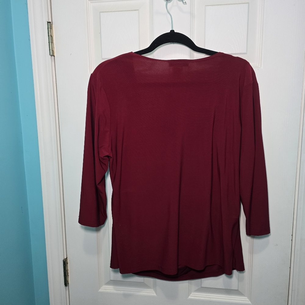 Women's Red Drape Top Size 1X - Picture 2 of 2